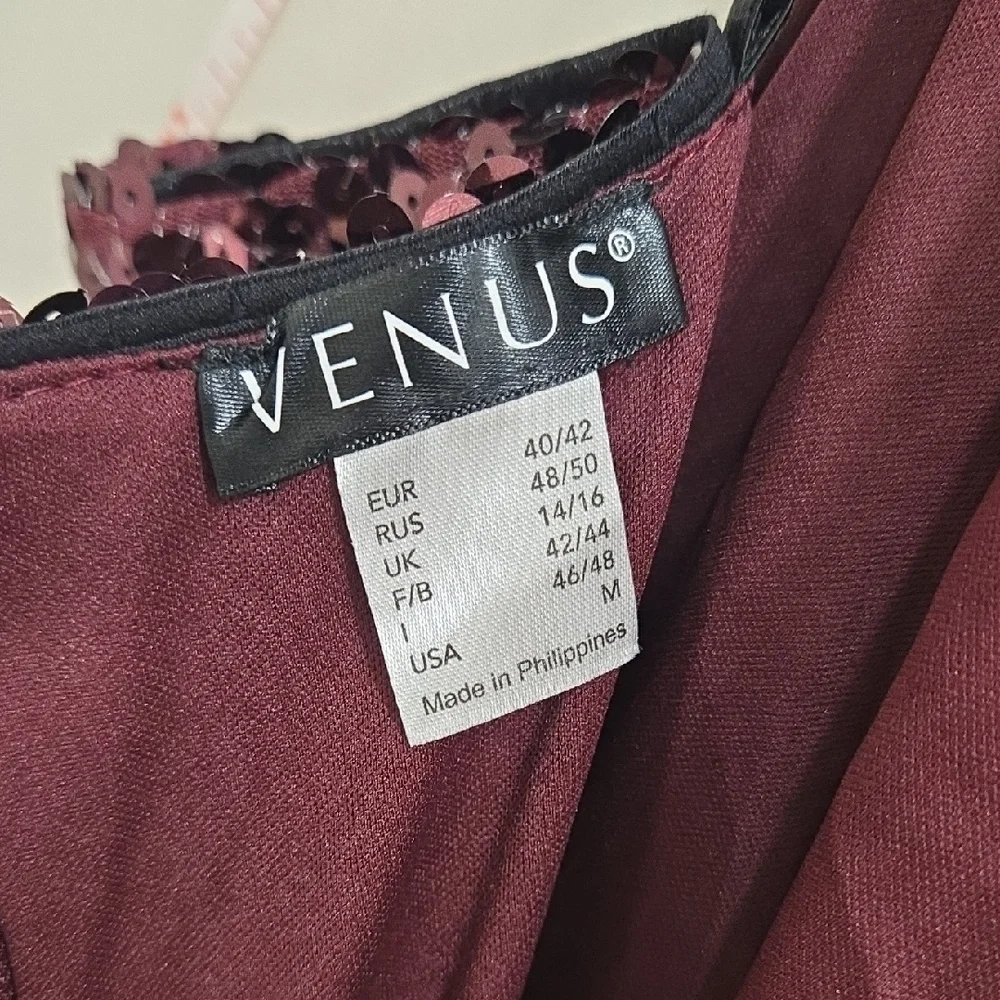VENUS Burgundy and Gold Sequin Mini Dress **NWOT** - Picture 15 of 15